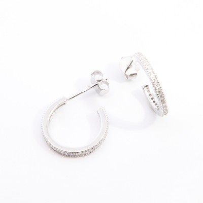 Orecchini Domar Gioielli Donna Orecchino cerchio argento 925 con zirconia cubica in Argento Cubic Zirconia EZB114065 - EZB114065